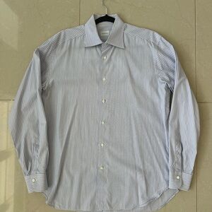 Ermenegildo Zegna Light Blue Striped Dress Shirt/ Button Up Size 40